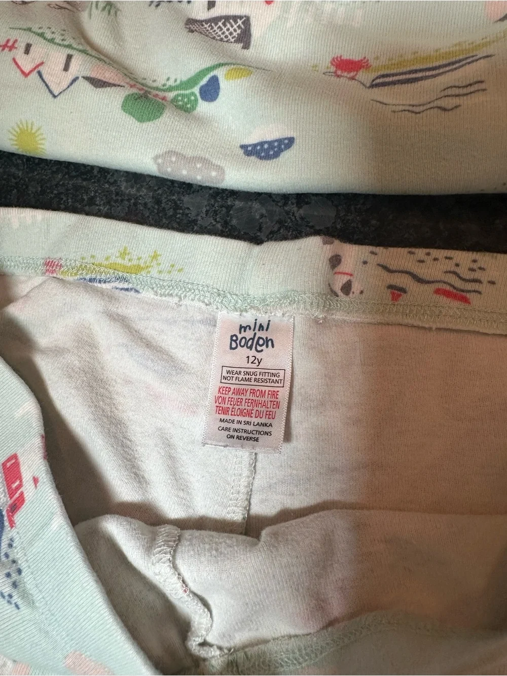 Lot of 2 Mini Boden Girls Size 12 Pajama Sets